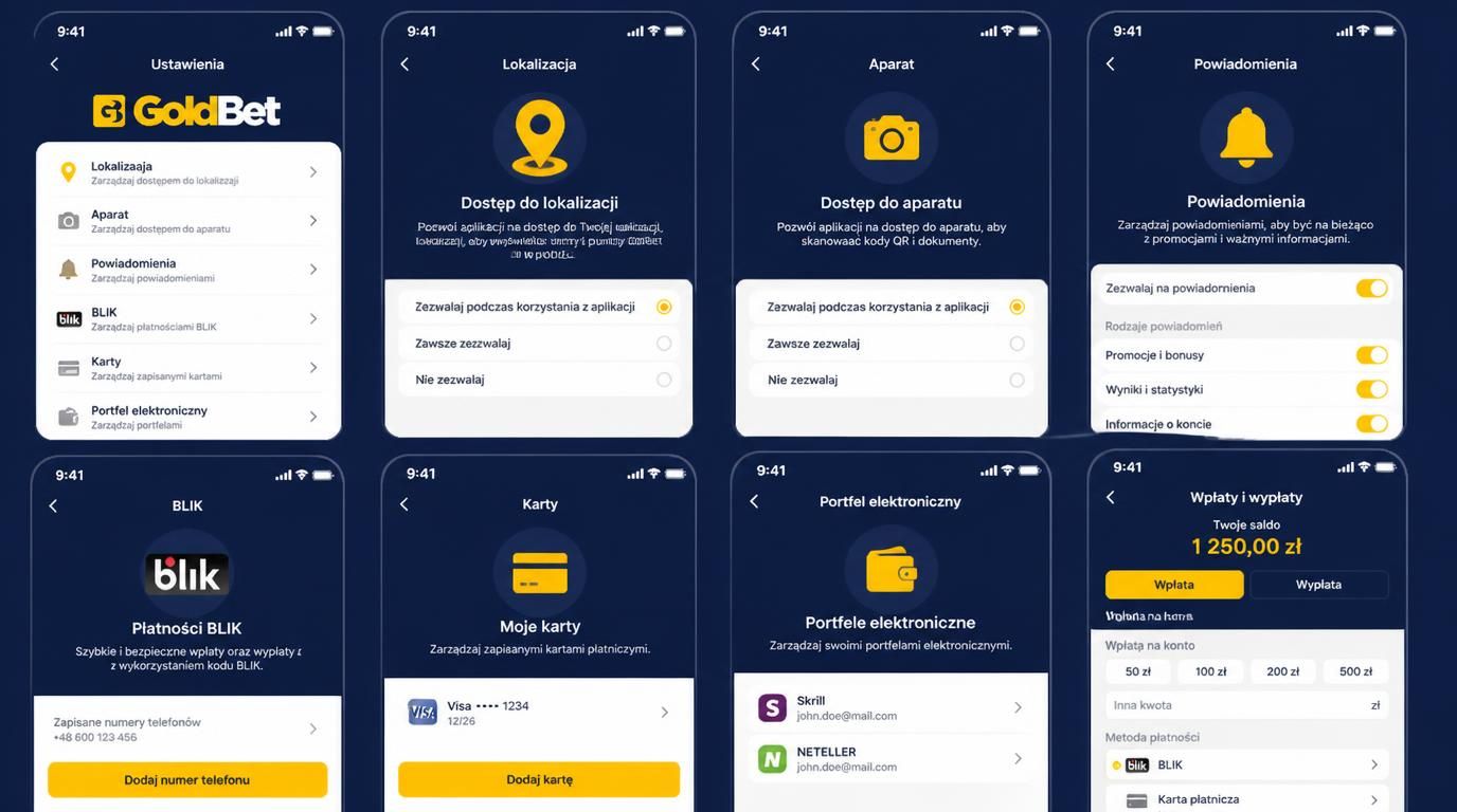 Uprawnienia i metody płatności w aplikacji Goldbet